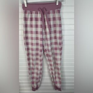 Aeropostale Pink & White Checkered Drawstring Pajama Joggers XS Women’s EUC